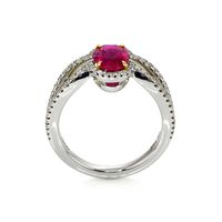 1.54 Ct. Ruby Natural Diamond Pave Ring, Platinum 950 Image