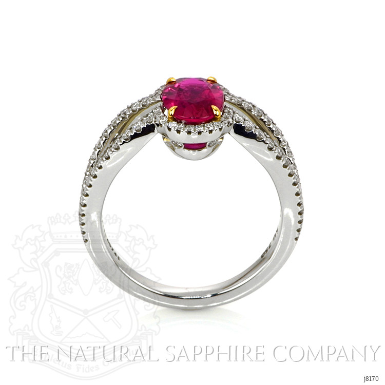 1.54 Ct. Ruby Natural Diamond Pave Ring, Platinum 950