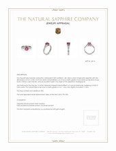 1.38 Ct. Pink Sapphire and Natural Diamond Pave Ring, Platinum 950 Appraisal