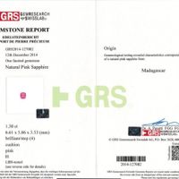 1.38 Ct. Pink Sapphire and Natural Diamond Pave Ring, Platinum 950 Scan Report