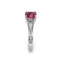 1.38 Ct. Pink Sapphire and Natural Diamond Pave Ring, Platinum 950 Image