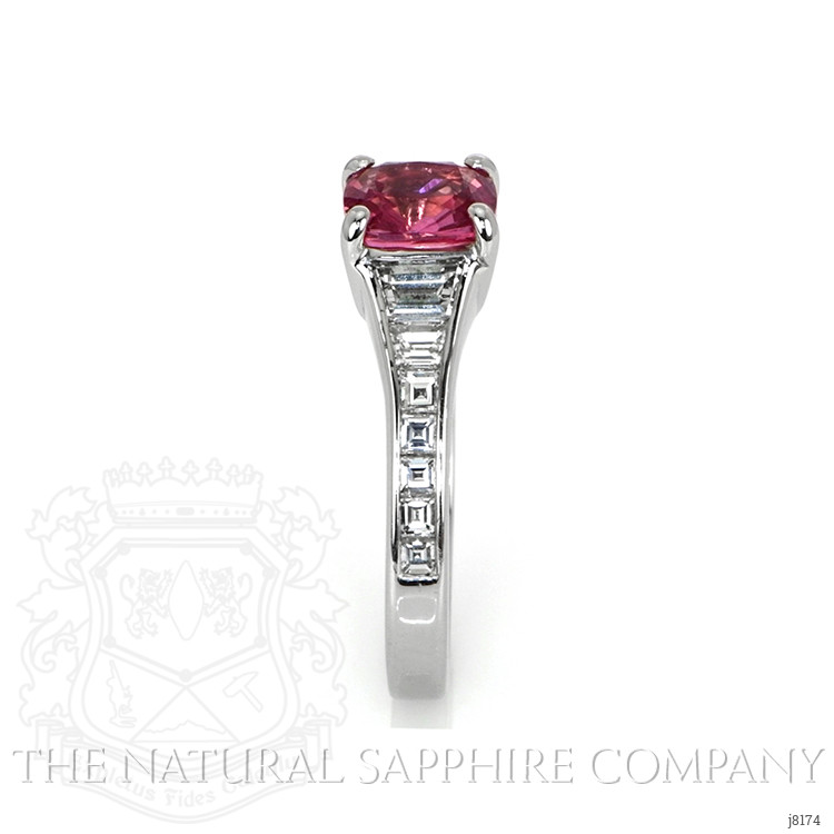 1.38 Ct. Pink Sapphire and Natural Diamond Pave Ring, Platinum 950