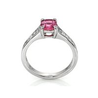 1.38 Ct. Pink Sapphire and Natural Diamond Pave Ring, Platinum 950 Image