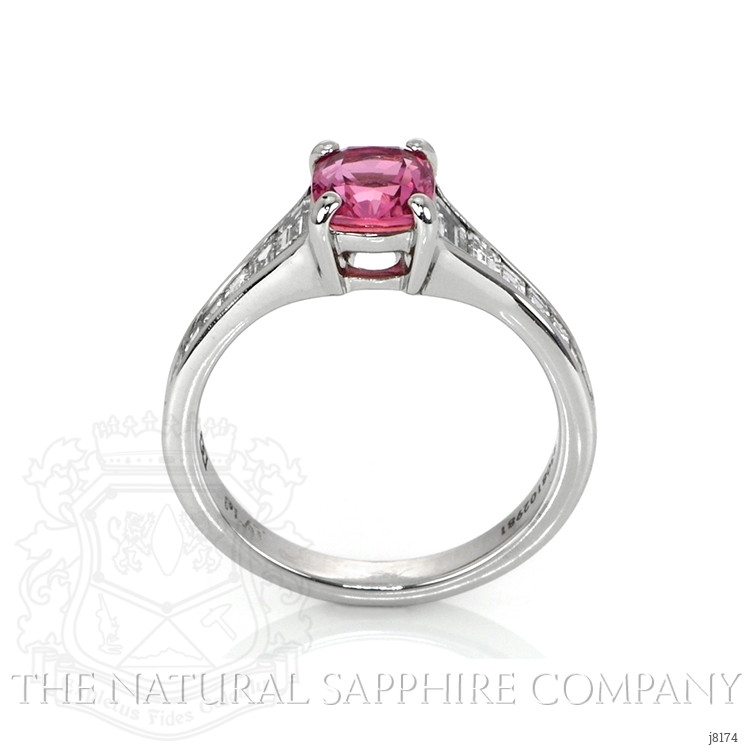 1.38 Ct. Pink Sapphire and Natural Diamond Pave Ring, Platinum 950