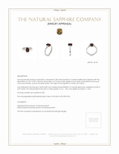 2.08 Ct. Reddish Pink Sapphire and Natural Diamond Three Stone Ring, Platinum 950 Appraisal