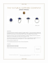 3.11 Ct. Blue Sapphire and Natural Diamond Halo Ring, Platinum 950 Appraisal