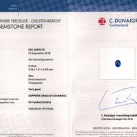 3.11 Ct. Blue Sapphire and Natural Diamond Halo Ring, Platinum 950 Scan Report