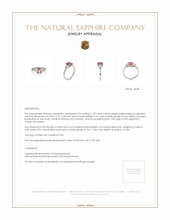 1.29 Ct. Padparadscha Sapphire and Natural Diamond Three Stone Ring, Platinum 950 Appraisal