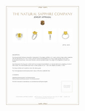 6.51 Ct. Yellow Sapphire and Natural Diamond Three Stone Ring, Platinum & 18K Yellow Appraisal