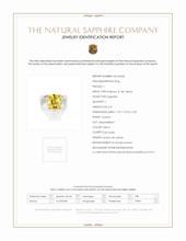 6.51 Ct. Yellow Sapphire and Natural Diamond Three Stone Ring, Platinum & 18K Yellow Scan Report