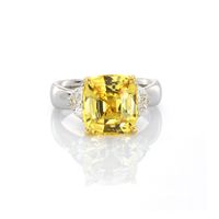 6.51 Ct. Sapphire Natural Diamond Three Stone Ring, Platinum & 18K Yellow Video
