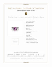 5.96 Ct. Pink Sapphire and Natural Diamond Three Stone Ring, Platinum 950 Scan Report