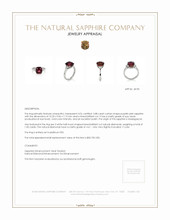 5.88 Ct. Purplish Pink Sapphire and Natural Diamond Three Stone Ring, Platinum 950 Appraisal