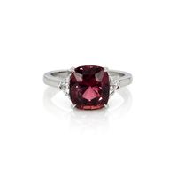 5.88 Ct. Sapphire Natural Diamond Three Stone Ring, Platinum 950 Video