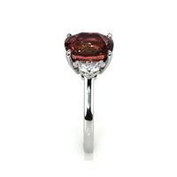 5.88 Ct. Purplish Pink Sapphire and Natural Diamond Three Stone Ring, Platinum 950 Image