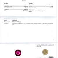 3.36 Ct. Ruby Natural Diamond Antique Style Ring, Platinum & 18K Yellow Scan Report