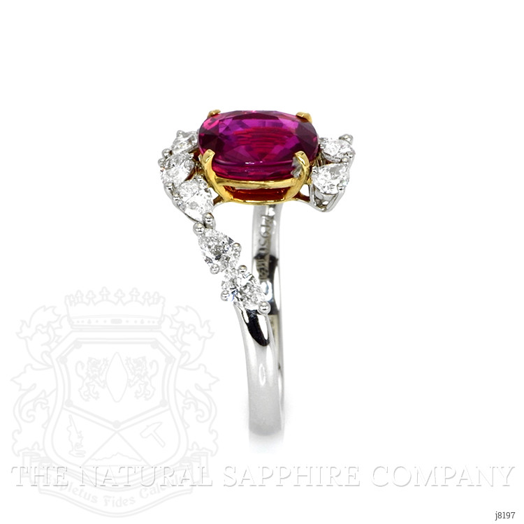3.36 Ct. Ruby Natural Diamond Antique Style Ring, Platinum & 18K Yellow