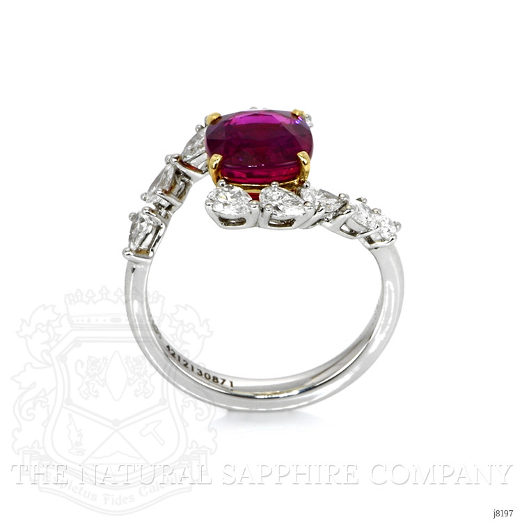 3.36 Ct. Ruby Natural Diamond Antique Style Ring, Platinum & 18K Yellow