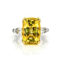 20.26 Ct. Sapphire Natural Diamond Antique Style Ring, Platinum & 18K Yellow Video