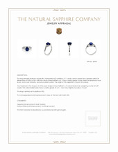 2.11 Ct. Blue Sapphire and Natural Diamond Three Stone Ring, Platinum 950 Appraisal