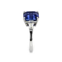 6.16 Ct. Sapphire Natural Diamond Three Stone Ring, Platinum 950 Image