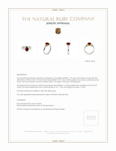 1.72 Ct. Ruby Natural Diamond Three Stone Ring, Platinum & 18K Yellow Appraisal