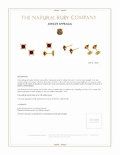 1.12 Ct.Tw.Total Carat Weight Ruby and Diamond Earrings - 18K Yellow Gold Appraisal