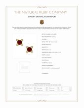 1.12 Ct.Tw.Total Carat Weight Ruby and Diamond Earrings - 18K Yellow Gold Scan Report