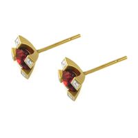 1.12 Ct.Tw.Total Carat Weight Ruby and Diamond Earrings - 18K Yellow Gold Image