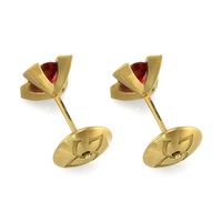 1.12 Ct.Tw.Total Carat Weight Ruby and Diamond Earrings - 18K Yellow Gold Image
