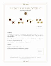 0.90 Ct.Tw. Ruby Natural Diamond Accent Stones Earrings, 18K Yellow Gold Appraisal