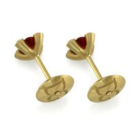 0.90 Ct.Tw. Ruby Natural Diamond Accent Stones Earrings, 18K Yellow Gold Image