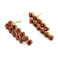 10.16 Ct.Tw. Ruby Accent Stones Earrings, 18K Yellow Gold Image