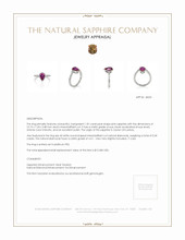 1.81 Ct. Pink Sapphire and Natural Diamond Pave Ring, Platinum 950 Appraisal