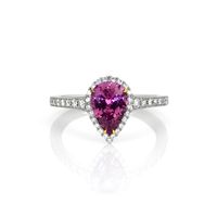 1.81 Ct. Pink Sapphire and Natural Diamond Pave Ring, Platinum 950 Video