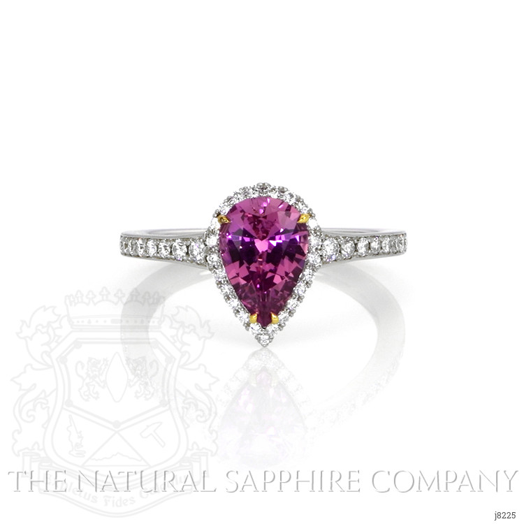 1.81 Ct. Pink Sapphire and Natural Diamond Pave Ring, Platinum 950