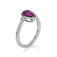 1.81 Ct. Pink Sapphire and Natural Diamond Pave Ring, Platinum 950 Image