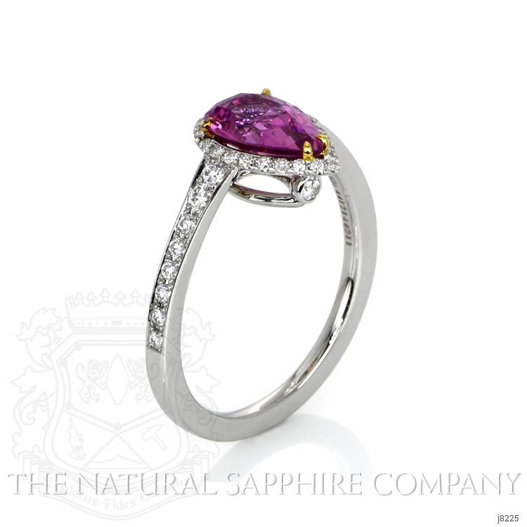 1.81 Ct. Pink Sapphire and Natural Diamond Pave Ring, Platinum 950