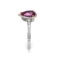 1.81 Ct. Pink Sapphire and Natural Diamond Pave Ring, Platinum 950 Image