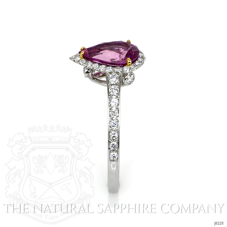 1.81 Ct. Pink Sapphire and Natural Diamond Pave Ring, Platinum 950