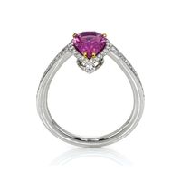 1.81 Ct. Pink Sapphire and Natural Diamond Pave Ring, Platinum 950 Image