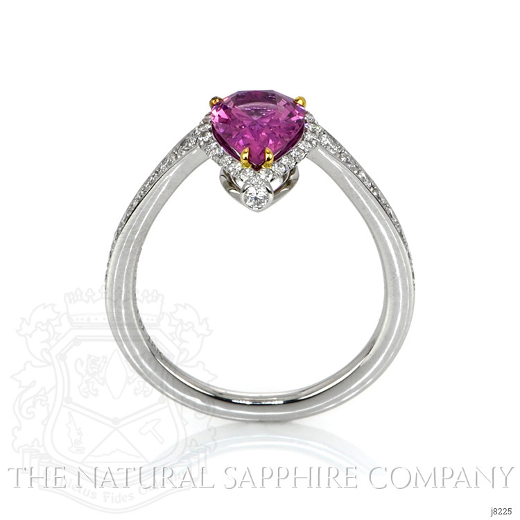 1.81 Ct. Pink Sapphire and Natural Diamond Pave Ring, Platinum 950