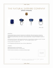 48.38 Ct. Blue Sapphire and Natural Diamond Three Stone Ring, Platinum 950 Appraisal