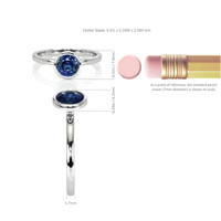 1.05 Ct. Blue Sapphire Bezel Ring, 14K White Gold Image
