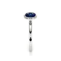 1.05 Ct. Blue Sapphire Bezel Ring, 14K White Gold Image