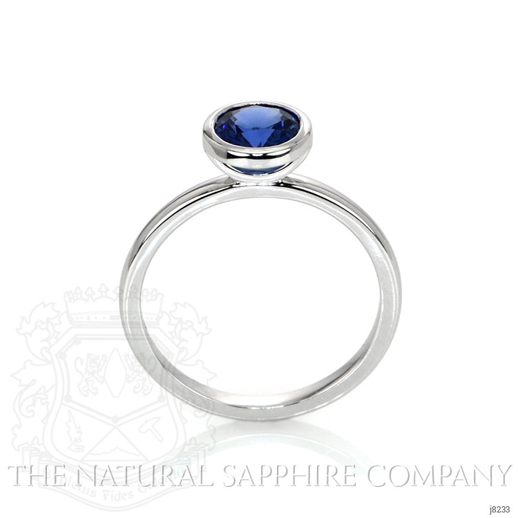 1.05 Ct. Blue Sapphire Bezel Ring, 14K White Gold