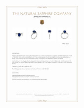 3.51 Ct. Blue Sapphire and Natural Diamond Three Stone Ring, Platinum 950 Appraisal