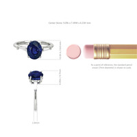 3.51 Ct. Blue Sapphire and Natural Diamond Three Stone Ring, Platinum 950 Image