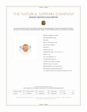 6.08 Ct. Padparadscha Sapphire and Natural Diamond Three Stone Ring, Platinum 950 Scan Report