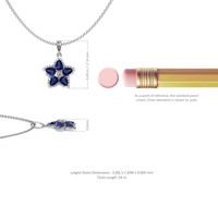 0.89 Ct. Blue Sapphire and Natural Diamond Accent Stones Pendant, 14K White Gold Image